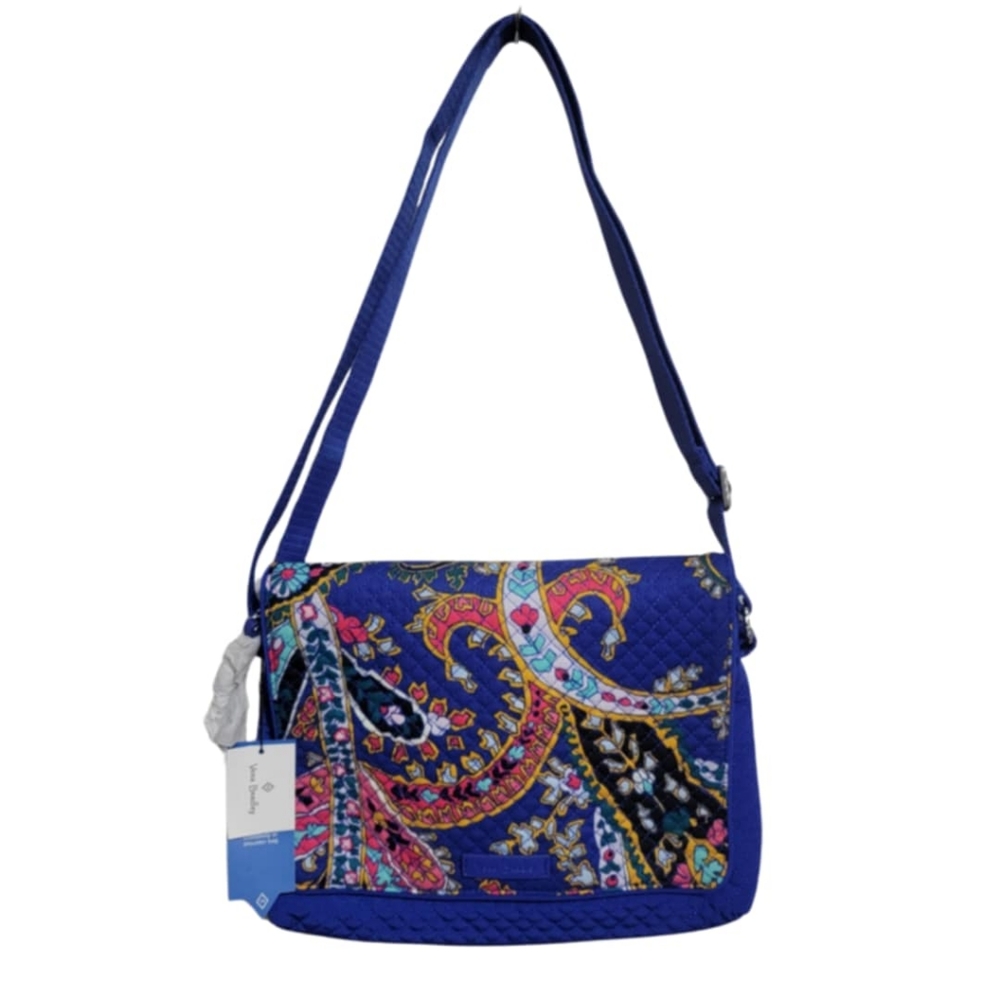 NWT Vera Bradley Blue Iconic Turnabout Crossbody in Romantic Paisley